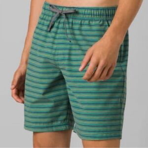 NWT Prana Men’s Metric E-Waist Short Cove Stripe Small 8” Inseam Swim Boardshort